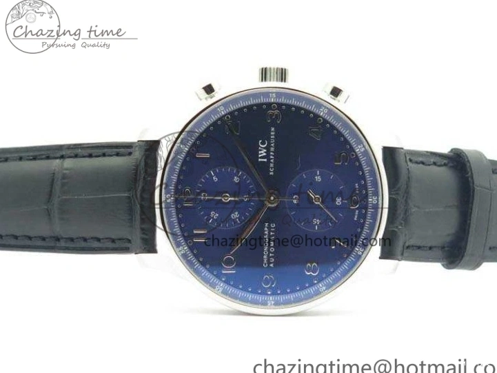 MIROTIME 0421 MoistureWicking Portuguese IW371491 ZF 1:1 Best Edition SS Blue Dial On Leather Strap A79350 (Slim Movement) V 7221